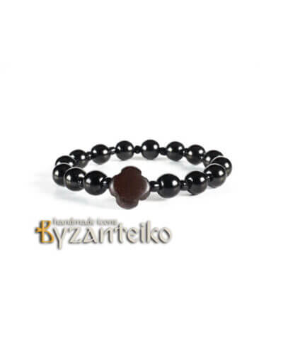 Bracelet with Beads and Wooden Cross