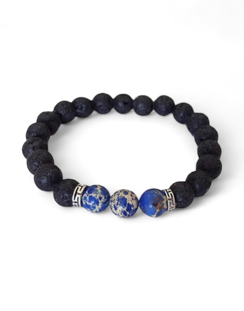 Photoroom_20240617_211601 Bracelet Lava with Blue Stone - Image 1