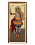 Άγιος Γεώργιος ένσκαπτη με φύλλα χρυσού- Byzanteiko Saint Georgios-oloswmi-enskaptes