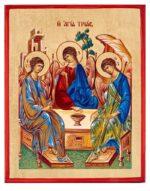 Αγία Τριάδα χειροποίητη εικόνα επίπεδη Byzanteiko Mount Athos Holy Trinity