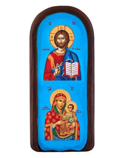 Ιησούς Χριστός 'Σωτήρ του Κόσμου' - Παναγία 'Ιεροσολυμίτισσα' (20x45cm)