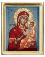 Παναγία Γιάτρισσα χειροποίτη εικόνα ένσκαπτη Byzanteiko Mount Athos Virgin Mary Giatrissa