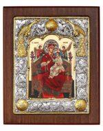 Παναγία Παντάνασσα χειροποίτη εικόνα με μεταλλικό πλαίσιο Byzanteiko Mount Athos Virgin Mary Pantanassa