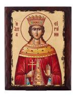 αγία ειρήνη σε ξύλινη εικόνα παλαιωμένη χειροποίητη - byzanteiko - handmade icon saint irene