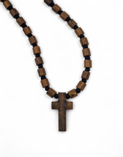 ξύλινος σταυρός λαιμού χειροποίητος αγιορείτικος με κόμπους -byzanteiko wooden neck cross handmade mount athos with knots