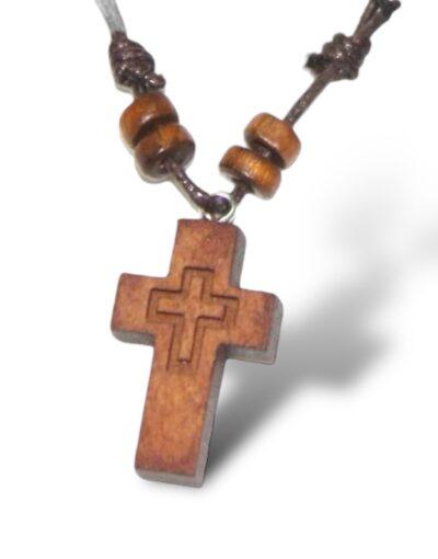 σταυρός λαιμού ξύλινος icxc nika -byzanteiko wooden pendant necklace cross