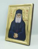 Άγιος Παίσιος χειροποίητη εικόνα με στιμβωτό εφέ Saint Paisios handmade icon Byzanteiko Mount Athos