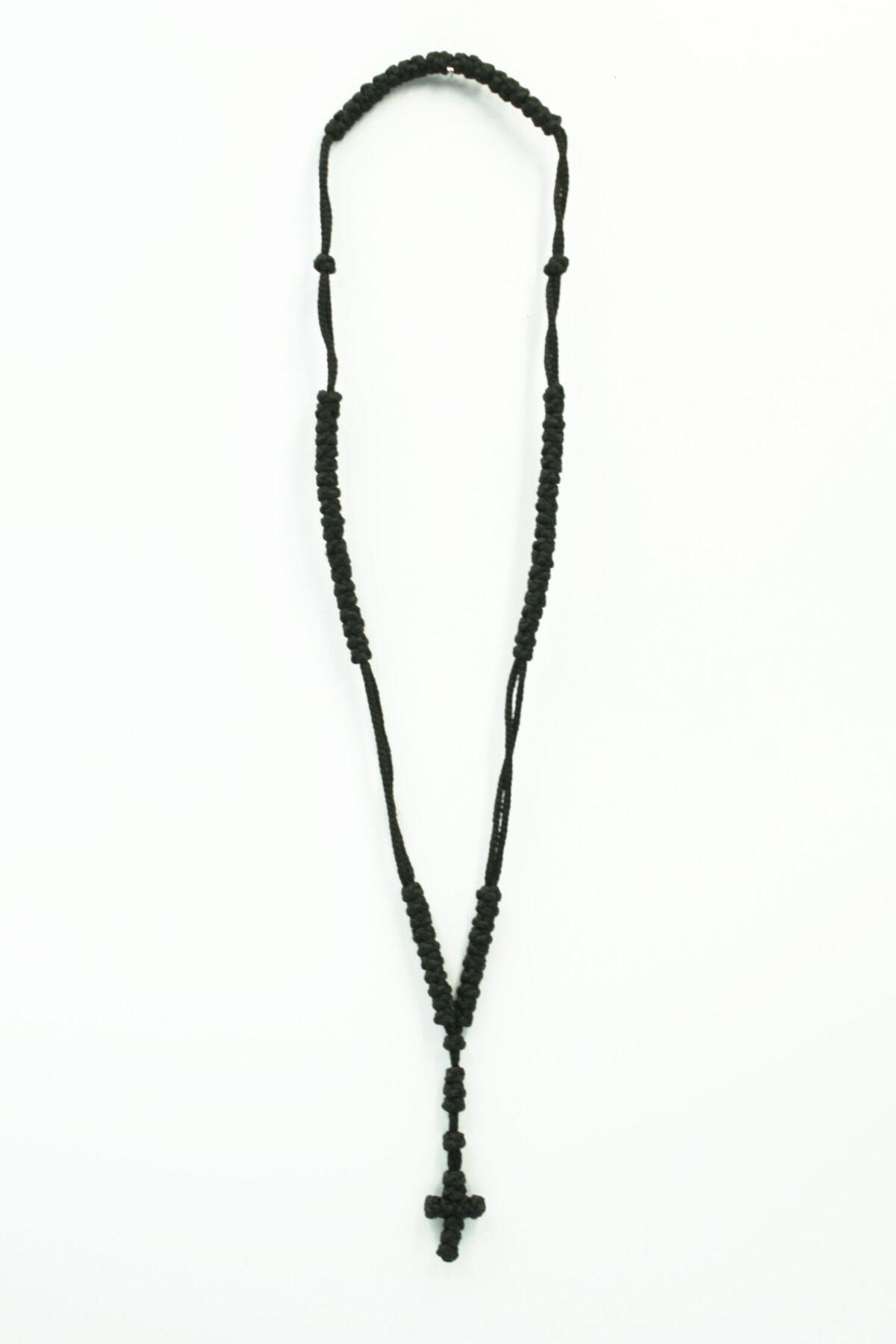 Kομποσχοίνι λαίμου 100άρι μαύρο κρεμαστό Komboskini necklace pendant 100 knots Byzanteiko Mount Athos κομποσχοίνι λαίμου 100άρι μαύρο κρεμαστό Komboskini necklace pendant 100 knots Byzanteiko Mount Athos