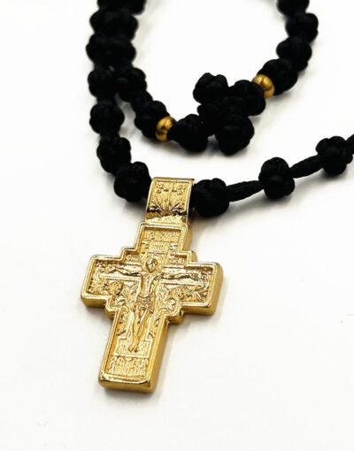 κομποσχοίνι αραιός κόμπος μεταλλικός σταυρός 2 3