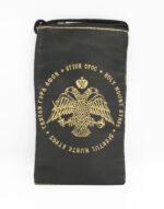 πορτοφόλι Αγίου Όρους υφασμάτινο μαύρο χρυσό wallet fabric mount athos black-gold