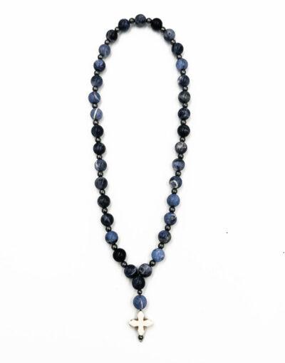 Κομποσχοίνι 33άρι με ημιπολύτιμες πέτρες σοδαλίτης - byzanteiko - Komboskini 33 beads sodalite semi-precious gemstones