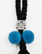 Κομποσχοίνι προσευχής 50άρι μαύρο με μπλε "Pon-Pon" - Image 3