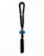 Κομποσχοίνι 50άρι φλος πον-πον μαύρο - Komboskini Prayer Rope with 50 knots black pon-pon byzanteiko Mount Athos
