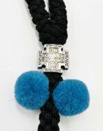 Κομποσχοίνι προσευχής 50άρι μαύρο με μπλε "Pon-Pon" - Image 4