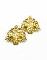 καρφίτσα πέτου δικέφαλος αετός 4χ4,5 χρυσή-byzanteiko - lapel pin double-headed eagle byzantine 1