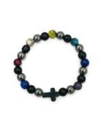 βραχιόλι με ημιπολίτιμες πέτρες και σταυρό πολύχρωμο byzanteiko bracelet semi-precious stones and cross 1