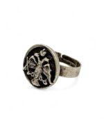 Silver-plated ring with byzantine double-headed eagle - Image 3