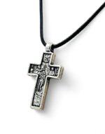 Silver Plated Neck Cross (Jesus Christ - Baptism) 4*2.2 cm - Image 3