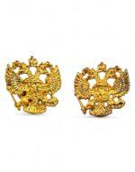 καρφίτσα πέτου βυζαντινός δικέφαλος αετός χρυσή άγιος γεώργιος εφιππος byzanteiko - lapel pin byzantine double-headed eagle