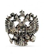 Καρφίτσα Πέτου Βυζαντινός Δικέφαλος Αετός Ασημί 2.5*2,2 εκ. - Image 3