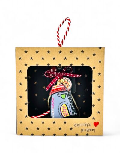 γούρι σπίτι ξύλινο σε κουτί δώρου - byzanteiko wooden house charm in gift box 5