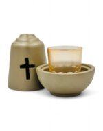 Ceramic Candle in Beige with Inner Glass for Oil - Image 2