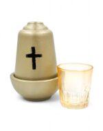 Ceramic Candle in Beige with Inner Glass for Oil - Image 3