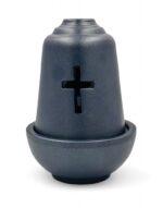 Κεραμικό Καντήλι Μπλε με Ποτηράκι για Λάδι - byzanteiko ceramic candle vigil oil lamp blue 2