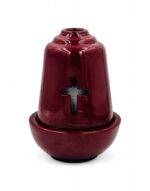 Κεραμικό Καντήλι κόκκινο με Ποτηράκι για Λάδι - byzanteiko ceramic candle vigil oil lamp red 22