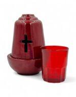 Κεραμικό Καντήλι Κόκκινο με Ποτηράκι για Λάδι - Image 3