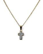 ατσαλινος σταυρός χρυσός με διαμαντάκια- byzanteiko - stainless steel cross gold with diamonds