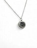 Μενταγιόν Λαιμού Ατσάλινο ασημί IC XC NI KA 1.5*1.5 εκ. - Image 2