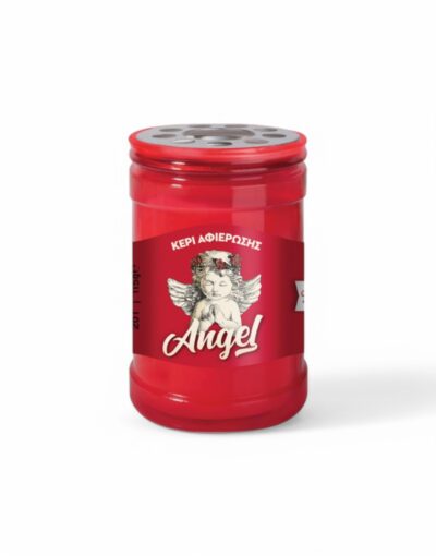 κερί αφιέρωσης 20T Angel κόκκινο candil - byzanteiko - memorial candle 20T ANGEL