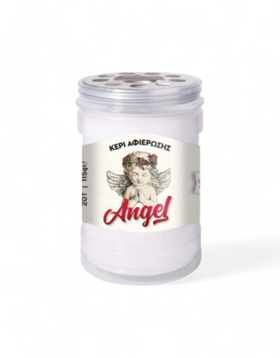 κερί αφιέρωσης 20T Angel λευκό candil - byzanteiko - memorial candle 20T ANGEL white
