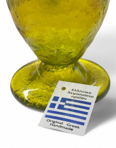 επιτραπέζιο καντήλι φυσητό γυαλί πράσινο byzanteiko fusing blown glass table oil lamp green