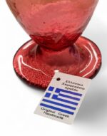 επιτραπέζιο καντήλι φυσητό γυαλί ροζ byzanteiko fusing blown glass table oil lamp rose