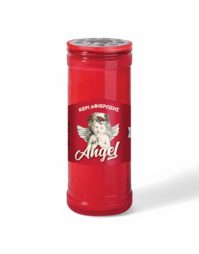 κερί αφιέρωσης 40T Angel κόκκινο candil - byzanteiko - memorial candle 40T ANGEL