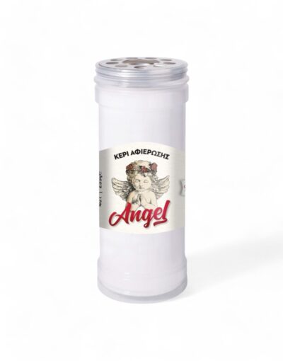 κερί αφιέρωσης 40T Angel λευκό candil - byzanteiko - memorial candle 40T ANGEL