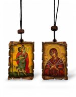 κρεμαστό φυλαχτό αυτοκινήτου πάπυρος παναγία επτάσπαθη άγιος χριστόφορος byzanteiko- Hanging car pendant Amulet Scroll with Virgin Mary of Seven Swords & Saint Christopher 4