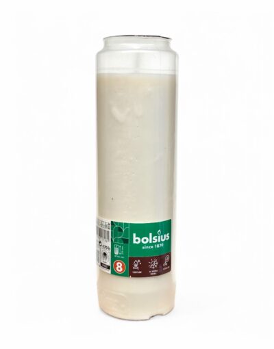 φυτικό κερί αφιέρωσης bolsius 8 ημερών λευκό - byzanteiko vegatable wax memorial candle bolsius 8 days