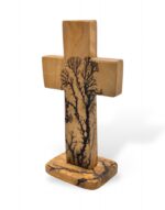 χειροποίητος επιτραπέζιος σταυρός από ξύλο ελιάς με πυρογραφία ηλεκτρισμού 9-16 cm - byzanteiko - handmade olive wood table cross 2