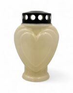 Ηλεκτρικό Κερί Αφιέρωσης Καρδιά Ιβουάρ – Με Διακόπτη On-Off 150 ημερών - electric memorial candle ivory heart metallex 3