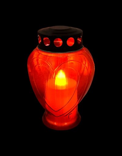 Ηλεκτρικό Κερί Αφιέρωσης Καρδιά Κόκκινη – Με Διακόπτη On-Off 150 ημερών - electric memorial candle red heart metallex 2