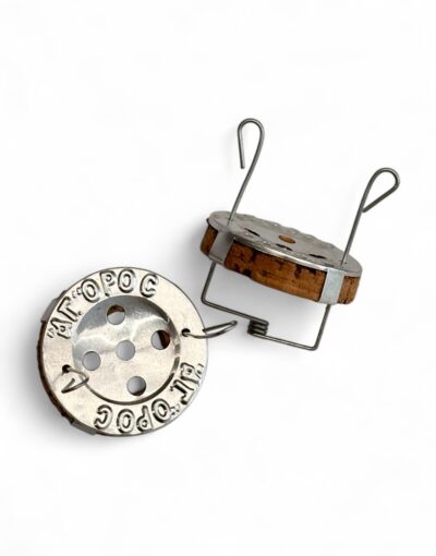 athonite wick holder with natural cork mount athos - byzanteiko - αγιορείτικη καντηλήθρα από φυσικό φελλό άγιον όρος