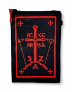 Κεντητή Θήκη Λαιμού Αγιορείτικη – Μοναχικό Σχήμα 14-19εκ - Embroidered Neck Pouch – Mount Athos Style with Monastic Symbol byzanteiko