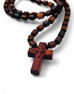 αγιορείτκος ξύλινος σταυρός λαιμού σκαλιστός χειροποίητος byzanteiko mount athos handcrafted athonite wooden cross necklace elegant beads