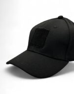 καπέλο υφασμάτινο μαύρο με velcro - byzanteiko - black fabric hat with velcro patch panel- 1