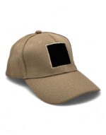 καπέλο υφασμάτινο μπεζ με velcro - byzanteiko - beige fabric hat with velcro patch panel- 1