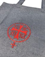 fabric athonite bag with embroidered ic xc nika byzanteiko mount athos υφασμάτινη τσάντα αγιορείτικη τζιν κόκκινο