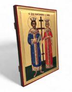 άγιοι κωνσταντίνος και ελένη χειροποίητη εικόνα byzanteiko handmade icon saints constantine and helen